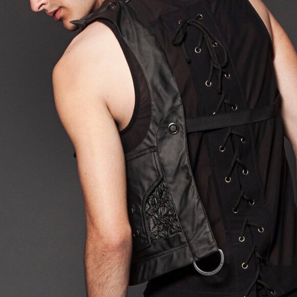 Lip Service Hybrid Cybergoth Steampunk Faux Leather Pocket OS - Picture 10 of 13